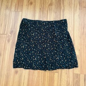 Anthropologie Animal Print Pull On Mini Skirt